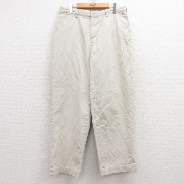 W33★古着 ラルフローレン Ralph Lauren ブランド チノ パンツ チノパン メンズ 90年代 90s PHILIP コットン 薄ベージュ カーキ 25mar14 中古 ボトムス ロング