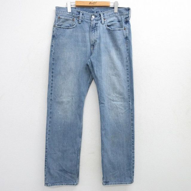 W34★古着 ラルフローレン Ralph Lauren ブランド ジーンズ メンズ コットン 薄紺 ネイビー デニム 25mar14 中古 ボトムス ジーパン Gパン ロング パンツ