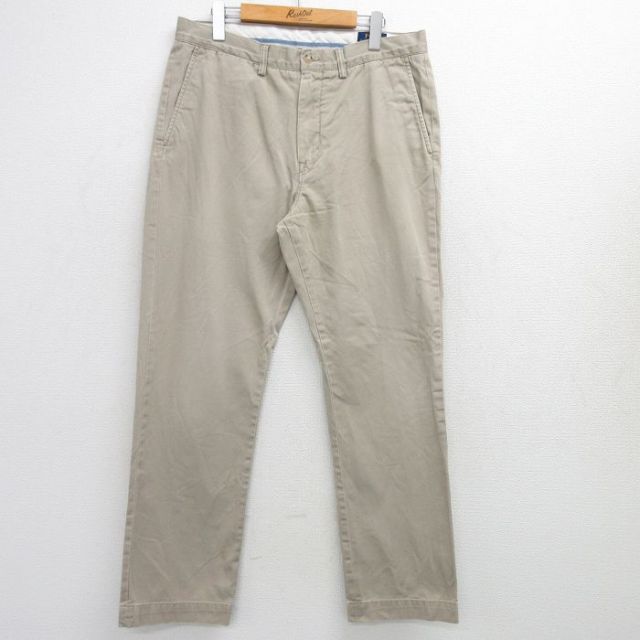 【50%OFF】W35★古着 ラルフローレン Ralph Lauren パンツ メンズ ワンポイントロゴ ベージュ カーキ 25mar14 中古 ボトムス ロング