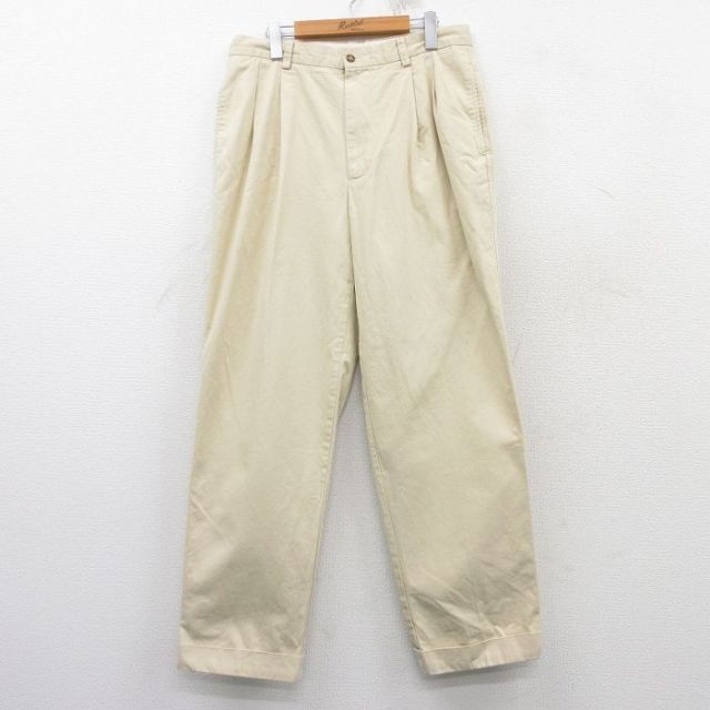 W33★古着 バナナリパブリック BANANA REPUBLIC パンツ メンズ コットン ベージュ カーキ 25mar14 中古 ボトムス ロング