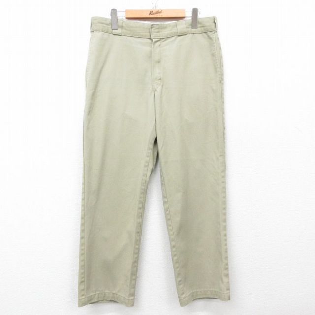 W34★古着 ディッキーズ Dickies ワーク パンツ メンズ 874 ベージュ カーキ 25mar15 中古 ボトムス ロング