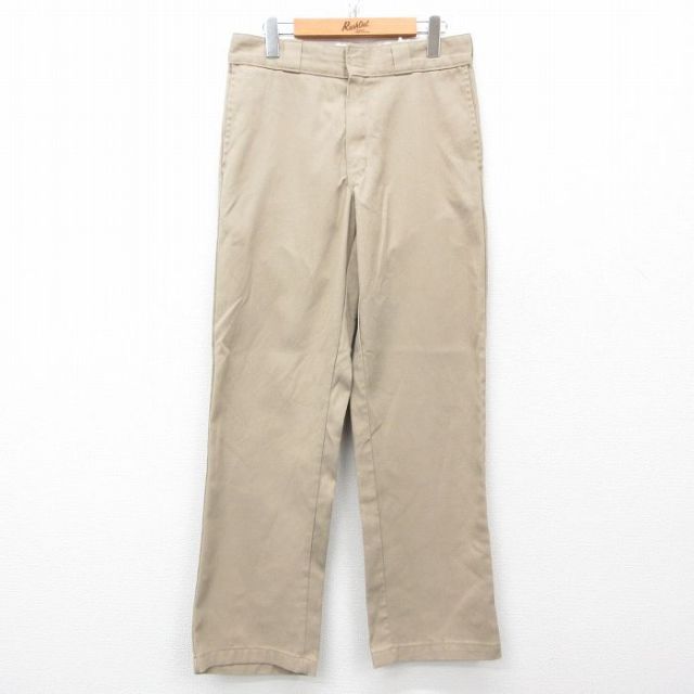 W31★古着 ディッキーズ Dickies ワーク パンツ メンズ 874 ベージュ カーキ 25mar15 中古 ボトムス ロング