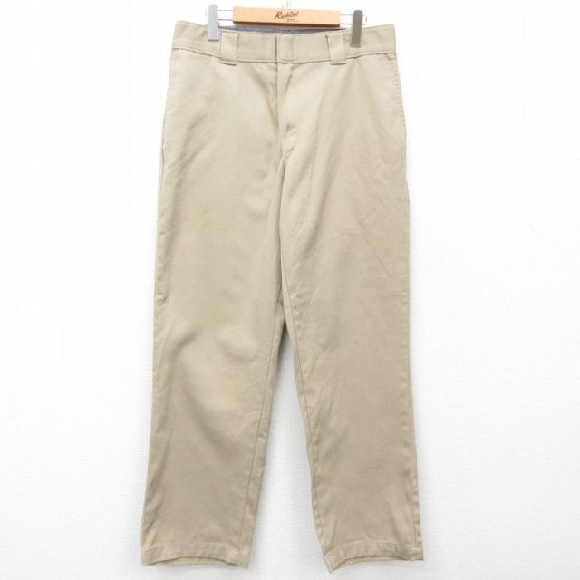 W33★古着 ディッキーズ Dickies ワーク パンツ メンズ ベージュ カーキ 25mar15 中古 ボトムス ロング