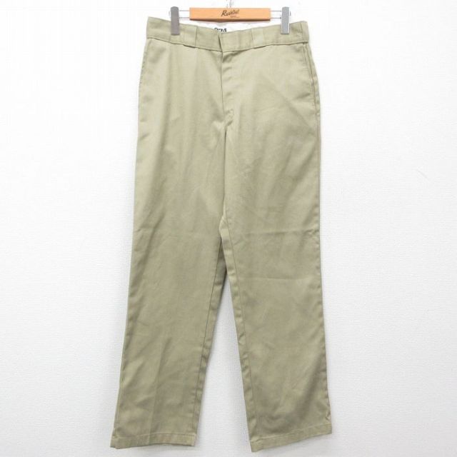 W32★古着 ディッキーズ Dickies ワーク パンツ メンズ 874 ベージュ カーキ 25mar15 中古 ボトムス ロング