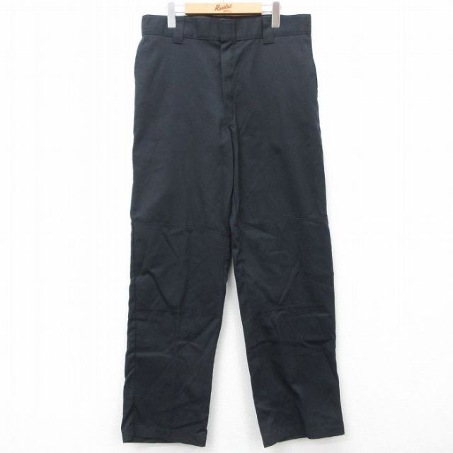 W35★古着 ディッキーズ Dickies ワーク パンツ メンズ 黒 ブラック 25mar15 中古 ボトムス ロング