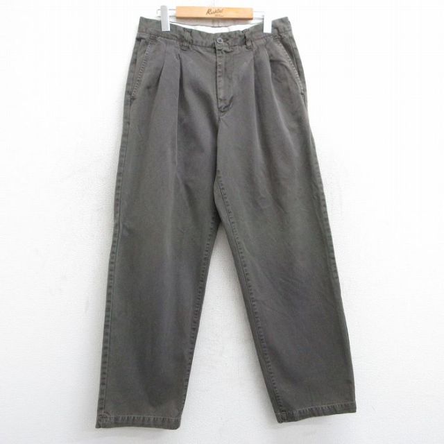 W31★古着 ギャップ GAP チノ パンツ チノパン メンズ コットン 濃緑系 グリーン 25mar15 中古 ボトムス ロング