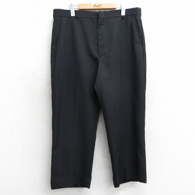 W37★古着 スラックス パンツ メンズ 80年代 80s タロン 黒 ブラック 25mar15 中古 ボトムス ロング