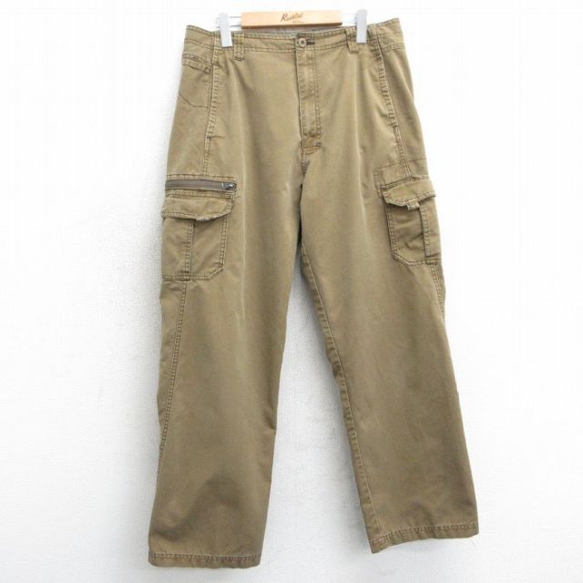 W32★古着 アールイーアイ REI カーゴ パンツ メンズ 茶系 ブラウン 【spe】 25mar15 中古 ボトムス ロング