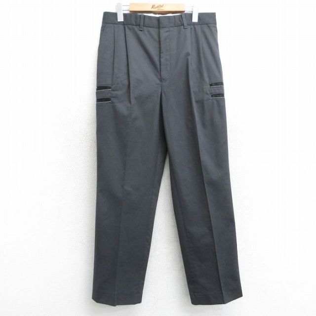 W33★古着 ワーク パンツ メンズ 90年代 90s USA製 濃グレー 25mar15 中古 ボトムス ロング