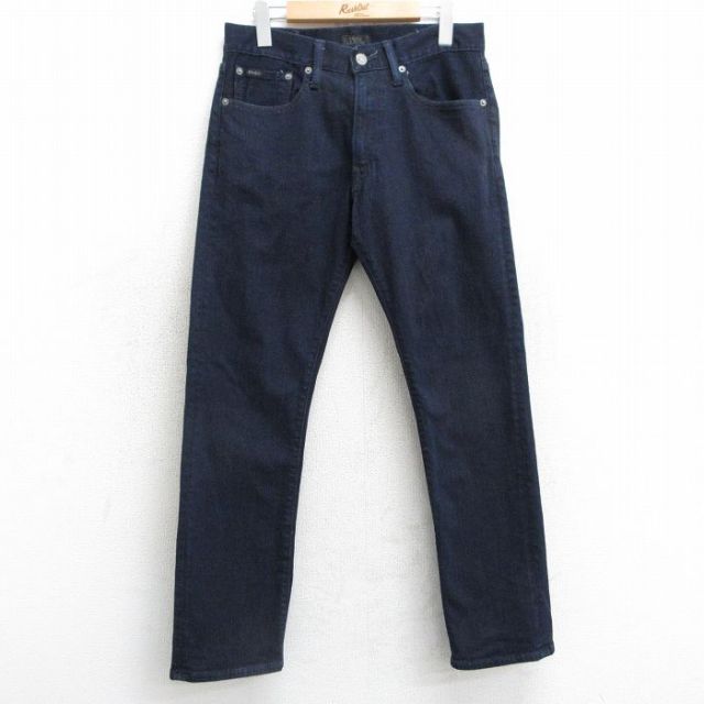 W32★古着 ラルフローレン Ralph Lauren ブランド ジーンズ メンズ 濃紺 ネイビー デニム 25mar15 中古 ボトムス ジーパン Gパン ロング パンツ
