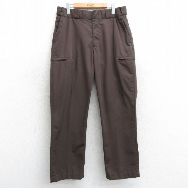 W32★古着 ワーク パンツ メンズ elbeco 茶 ブラウン 25mar17 中古 ボトムス ロング