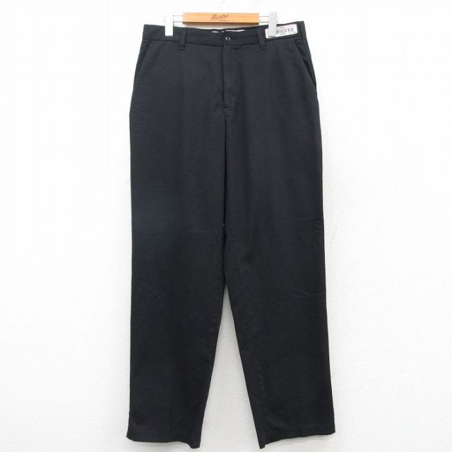 W34★古着 ワーク パンツ メンズ CINTAS 黒 ブラック 25mar17 中古 ボトムス ロング