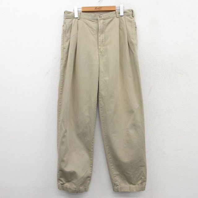 W33★古着 ギャップ GAP パンツ メンズ 90年代 90s コットン ベージュ カーキ 25mar17 中古 ボトムス ロング