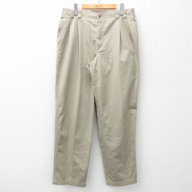 【50%OFF】W36★古着 HAGGAR パンツ メンズ 00年代 00s コットン ベージュ系 カーキ 25mar17 中古 ボトムス ロング