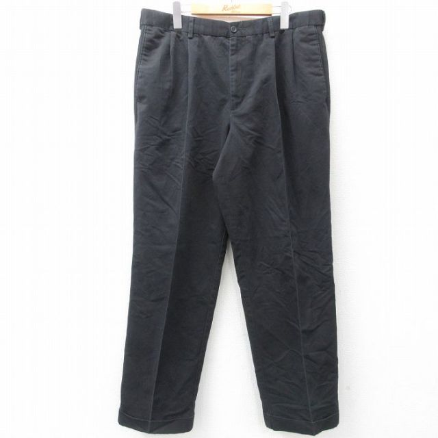 W36★古着 ドッカーズ パンツ メンズ 黒 ブラック 25mar17 中古 ボトムス ロング