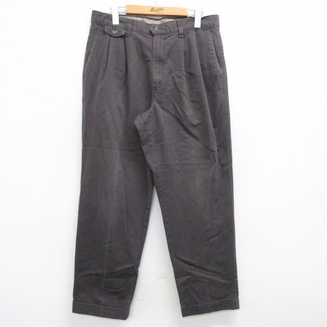 W31★古着 ドッカーズ パンツ メンズ 90年代 90s コットン USA製 こげ茶 ブラウン 25mar17 中古 ボトムス ロング