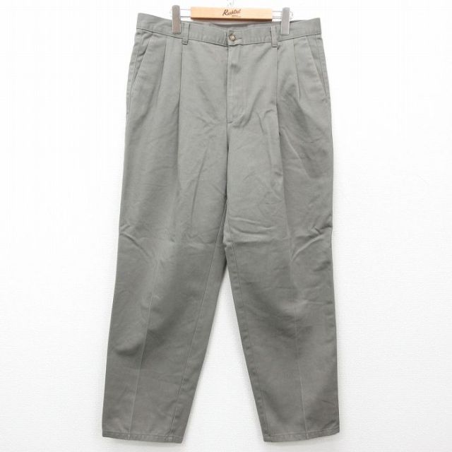 【20%OFF】W36★古着 HAGGAR パンツ メンズ コットン グレー系 25mar18 中古 ボトムス ロング