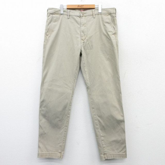 W40★古着 リーバイス Levis チノ パンツ チノパン メンズ 大きいサイズ ベージュ カーキ 25mar18 中古 ボトムス ロング