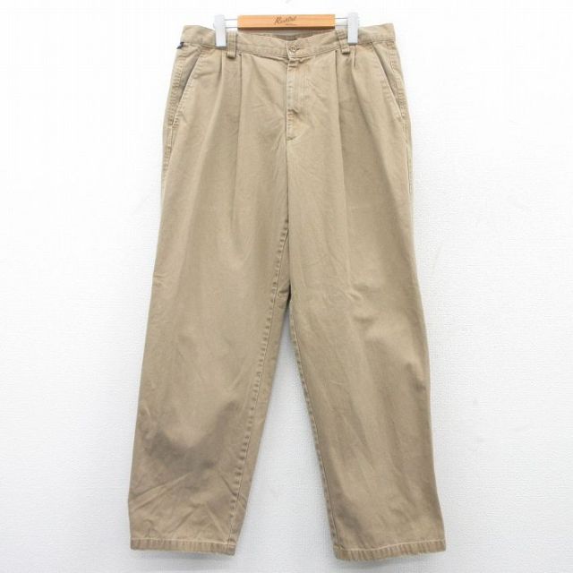 【50%OFF】W35★古着 ドッカーズ パンツ メンズ コットン 濃ベージュ カーキ 25mar18 中古 ボトムス ロング