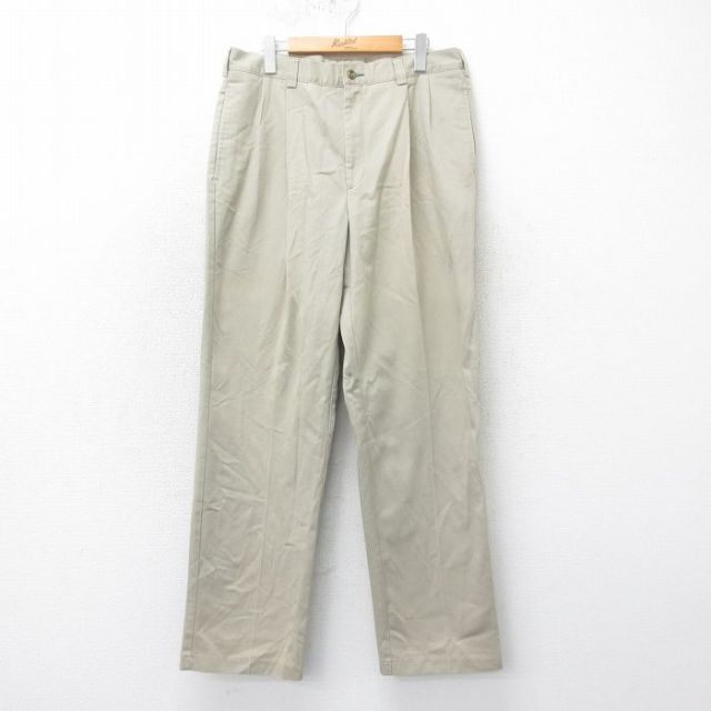 【20%OFF】W34★古着 トミーヒルフィガー TOMMY HILFIGER ブランド パンツ メンズ ベージュ カーキ 25mar18 中古 ボトムス ロング