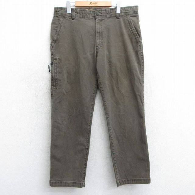 【50%OFF】W38★古着 G.H.BASS パンツ メンズ ダック地 濃緑 グリーン 25mar18 中古 ボトムス ロング