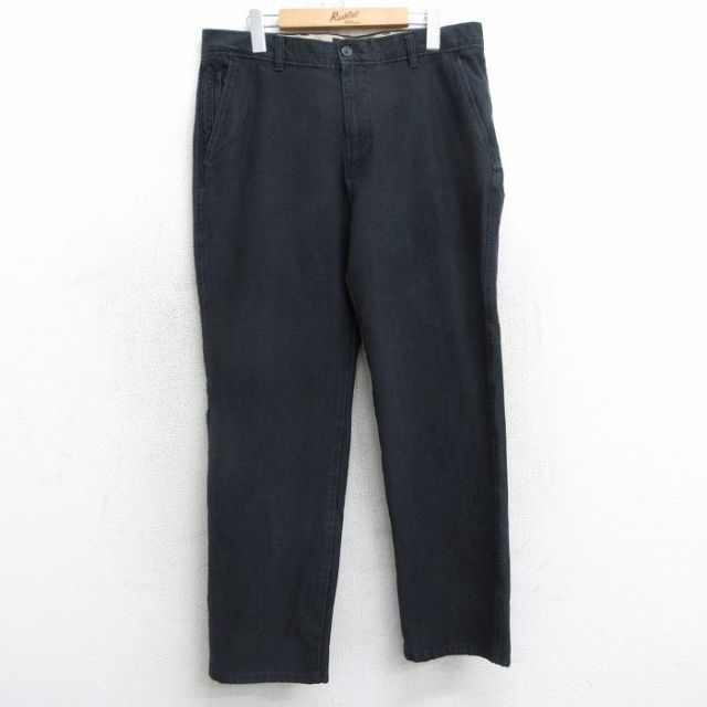 W35★古着 ドッカーズ パンツ メンズ 黒 ブラック 25mar18 中古 ボトムス ロング