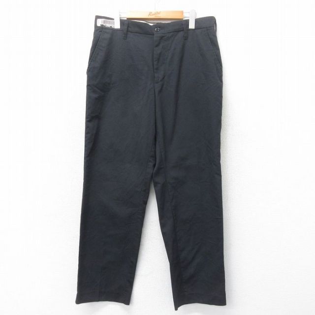 W35★古着 ワーク パンツ メンズ 黒 ブラック 25mar18 中古 ボトムス ロング