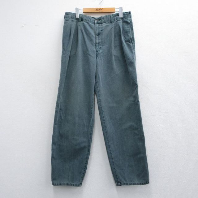 W34★古着 ドッカーズ パンツ メンズ 90年代 90s コットン 緑系 グリーン 【spe】 25mar19 中古 ボトムス ロング