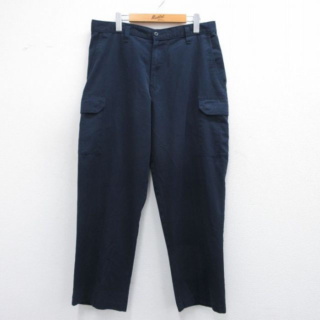 【20%OFF】W35★古着 ワーク カーゴ パンツ メンズ CiNTAS 紺 ネイビー 25mar19 中古 ボトムス ロング