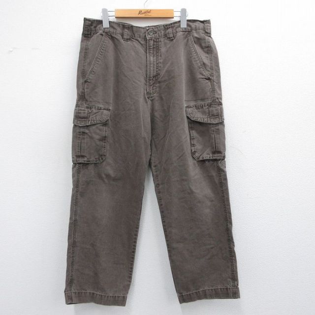 W36★古着 セントジョンズベイ カーゴ パンツ メンズ コットン 茶 ブラウン 25mar19 中古 ボトムス ロング