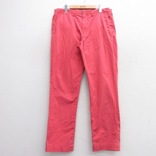 W34★古着 ラルフローレン Ralph Lauren ブランド パンツ メンズ 濃ピンク 25mar19 中古 ボトムス ロング