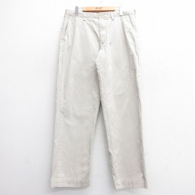 W36★古着 ラルフローレン Ralph Lauren ブランド パンツ メンズ コットン 薄ベージュ カーキ 25mar19 中古 ボトムス ロング