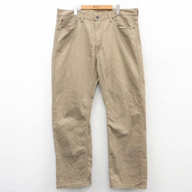 W40★古着 リーバイス Levis 505 パンツ メンズ 大きいサイズ コットン 茶系 ブラウン 25mar19 中古 ボトムス ロング