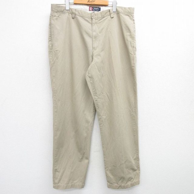 【20%OFF】W39★古着 ラルフローレン Ralph Lauren チャップス ブランド パンツ メンズ 90年代 90s コットン ベージュ カーキ 25mar21 中古 ボトムス ロング
