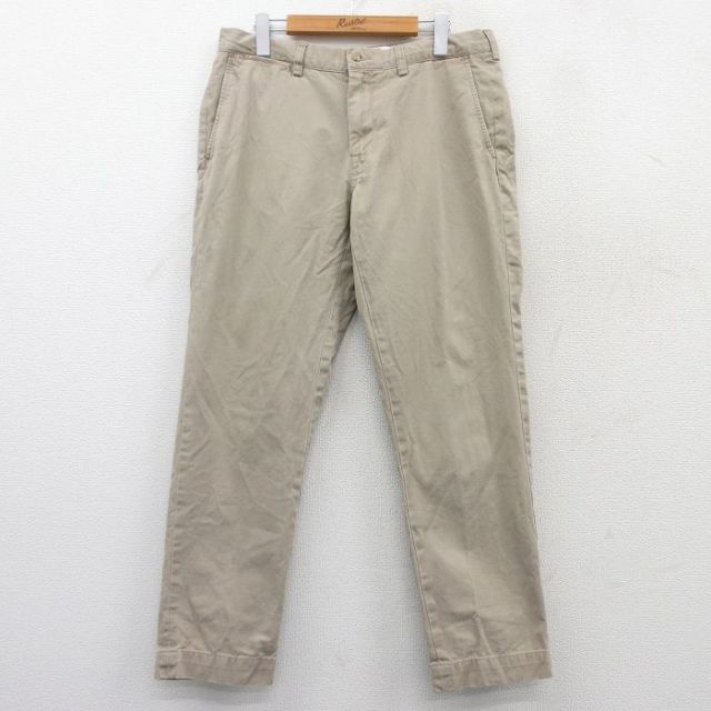 W34★古着 ラルフローレン Ralph Lauren ブランド パンツ メンズ コットン ベージュ カーキ 25mar21 中古 ボトムス ロング