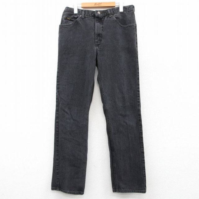 W35★古着 リー Lee ジーンズ メンズ コットン 黒 ブラック デニム 25mar21 中古 ボトムス ジーパン Gパン ロング パンツ