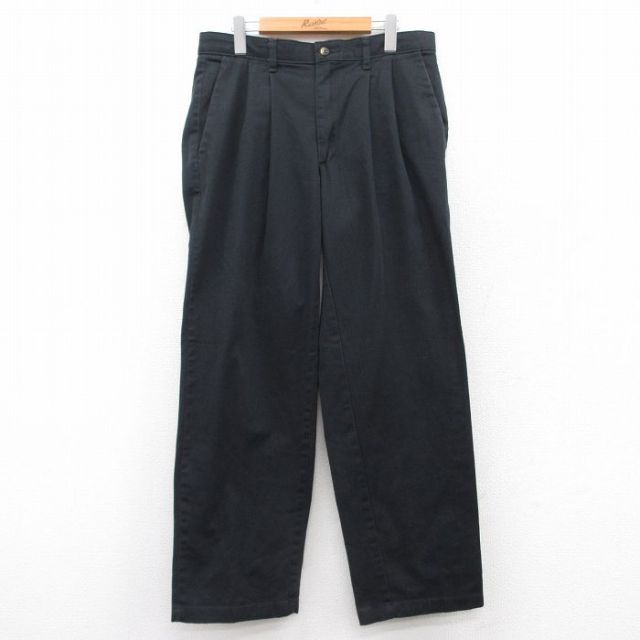 W32★古着 ラングラー Wrangler パンツ メンズ 黒 ブラック 25mar21 中古 ボトムス ロング