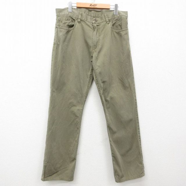 W35★古着 ラルフローレン Ralph Lauren ブランド パンツ メンズ コットン 緑系 グリーン 25mar22 中古 ボトムス ロング