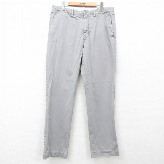 W34★古着 ラルフローレン Ralph Lauren ブランド パンツ メンズ コットン グレー 25mar22 中古 ボトムス ロング