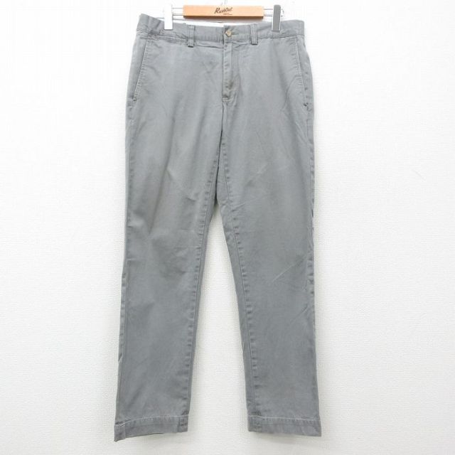 W33★古着 ラルフローレン Ralph Lauren ブランド パンツ メンズ コットン グレー 25mar22 中古 ボトムス ロング