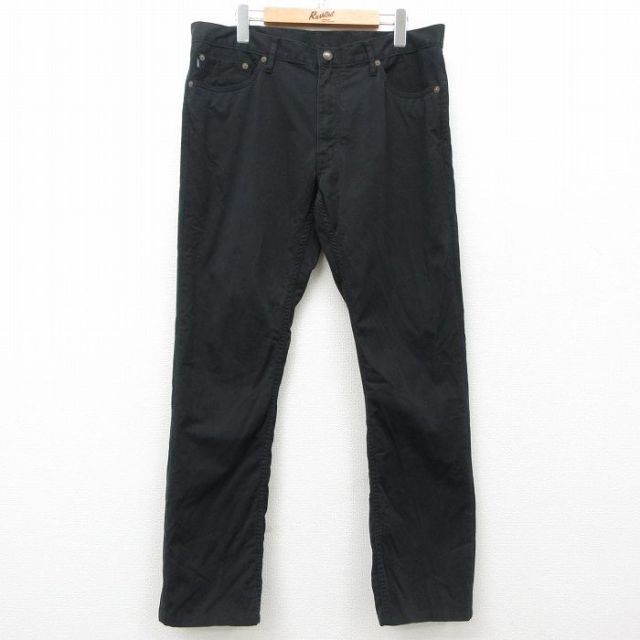 W35★古着 ラルフローレン Ralph Lauren ブランド パンツ メンズ 90年代 90s 黒 ブラック 25mar22 中古 ボトムス ロング
