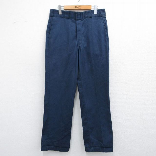 W32★古着 ディッキーズ Dickies ワーク パンツ メンズ 874 紺 ネイビー 25mar22 中古 ボトムス ロング
