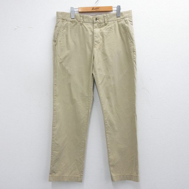 W34★古着 トミーヒルフィガー TOMMY HILFIGER ブランド パンツ メンズ コットン ベージュ カーキ 25mar22 中古 ボトムス ロング