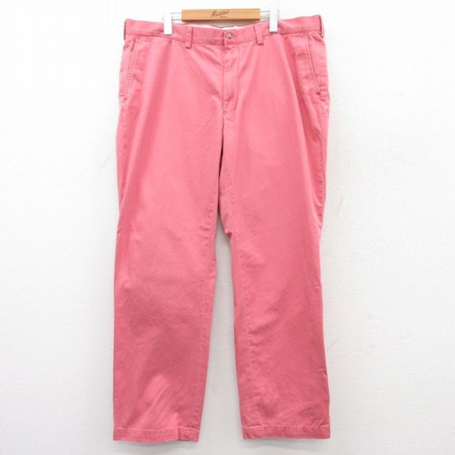 W40★古着 ラルフローレン Ralph Lauren ブランド パンツ メンズ 大きいサイズ コットン ピンク 25mar22 中古 ボトムス ロング