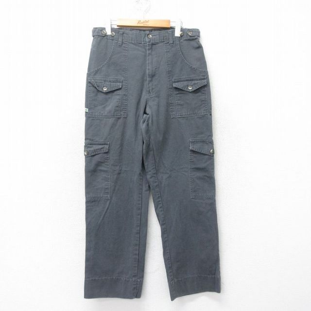 W33★古着 ボーイスカウト ブッシュ カーゴ パンツ メンズ 濃グレー 25mar24 中古 ボトムス ロング