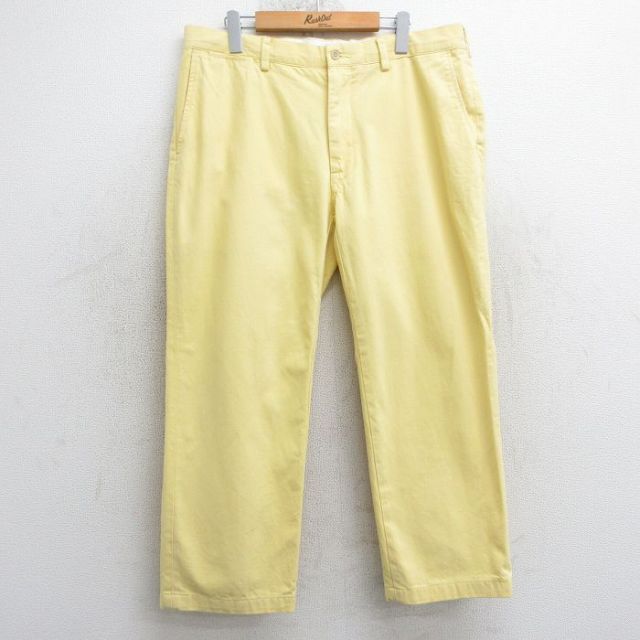 W37★古着 ラルフローレン Ralph Lauren ブランド チノ パンツ チノパン メンズ コットン 黄色 イエロー 25mar24 中古 ボトムス ロング