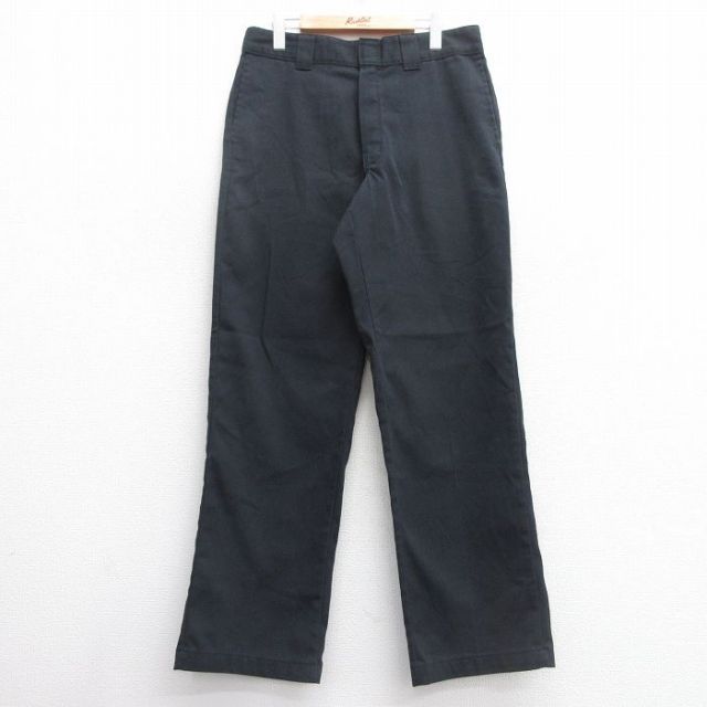 W34★古着 ディッキーズ Dickies パンツ メンズ 874 黒 ブラック 25mar24 中古 ボトムス ロング