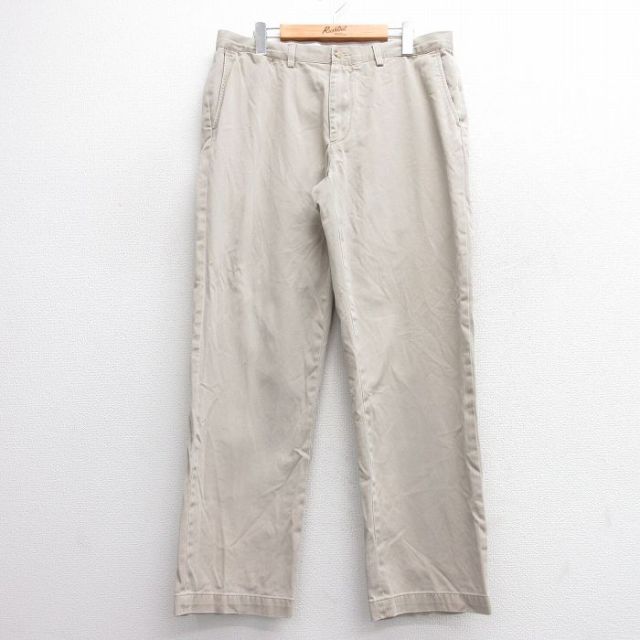 【20%OFF】W35★古着 ラルフローレン Ralph Lauren ブランド パンツ メンズ 90年代 90s コットン ベージュ カーキ 25mar24 中古 ボトムス ロング