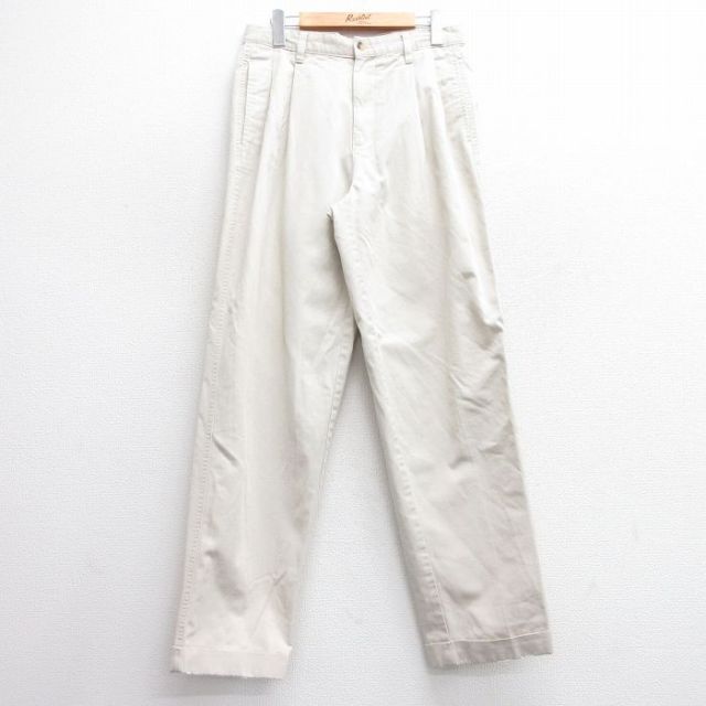 W30★古着 ラルフローレン Ralph Lauren チャップス ブランド パンツ メンズ 90年代 90s コットン 薄ベージュ カーキ 25mar24 中古 ボトムス ロング