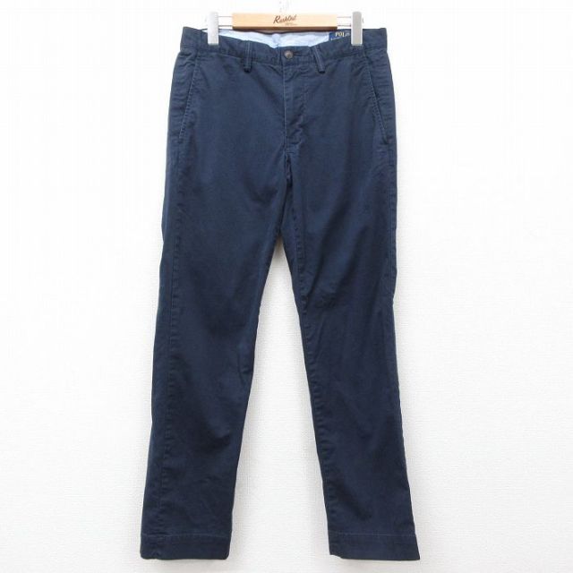 W31★古着 ラルフローレン Ralph Lauren ブランド パンツ メンズ 紺 ネイビー 25mar24 中古 ボトムス ロング